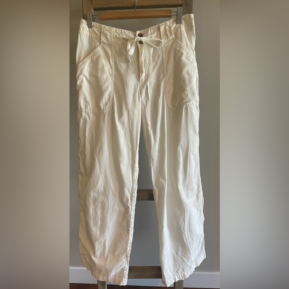 Patagonia Womens wide leg Cream Hemp/ cotton pants size 10
